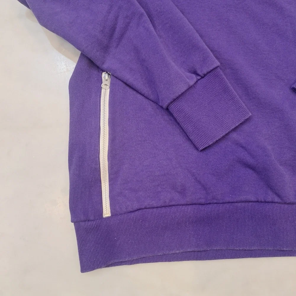 Nike LSU Tigers Sweatshirt Mens Large Purple Side Zip Crewneck Pullover NCAA